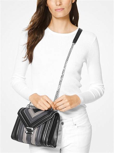 michael kors whitney quilted tricolor large wallet|michael kors whitney shoulder bag.